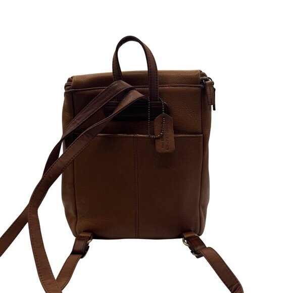 Hillard & Hanson Brown Genuine Leather Backpack Purse With Adjustable Straps - Picture 5 of 10